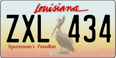 LA license plate ZXL434