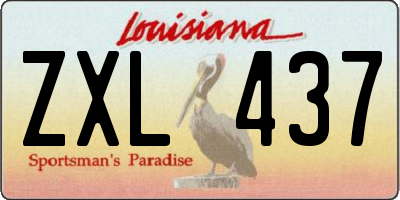 LA license plate ZXL437