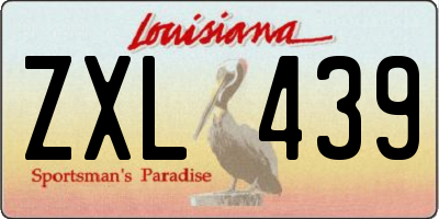 LA license plate ZXL439
