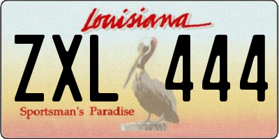 LA license plate ZXL444