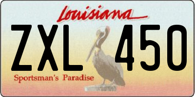 LA license plate ZXL450