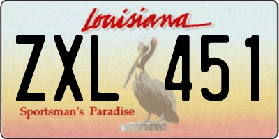 LA license plate ZXL451