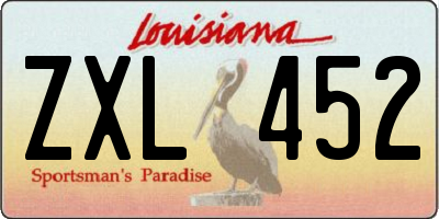 LA license plate ZXL452