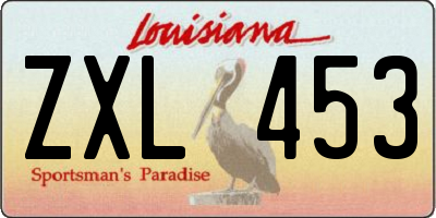 LA license plate ZXL453