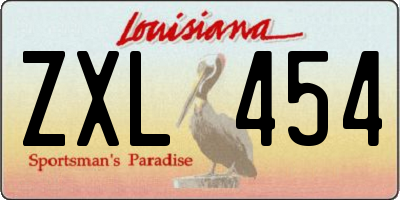 LA license plate ZXL454