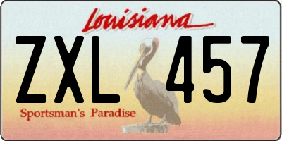 LA license plate ZXL457