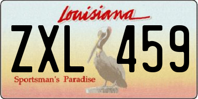 LA license plate ZXL459