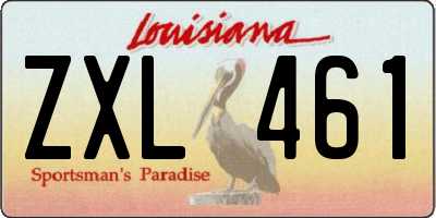 LA license plate ZXL461