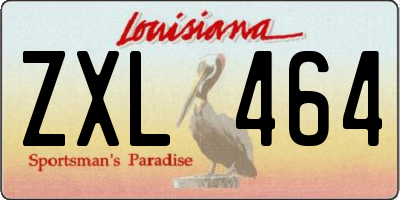 LA license plate ZXL464