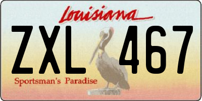 LA license plate ZXL467