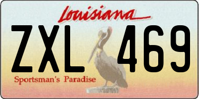 LA license plate ZXL469