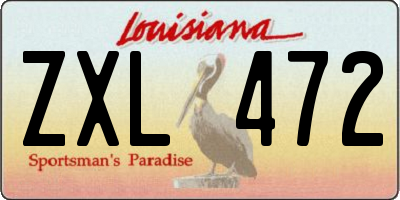 LA license plate ZXL472