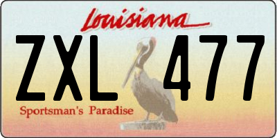 LA license plate ZXL477