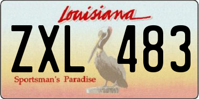 LA license plate ZXL483