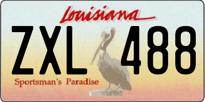 LA license plate ZXL488