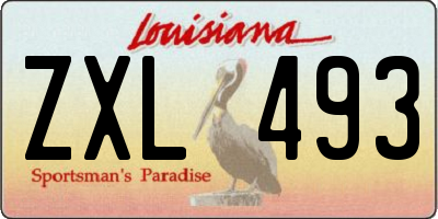 LA license plate ZXL493