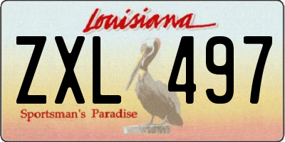 LA license plate ZXL497