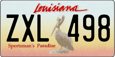 LA license plate ZXL498