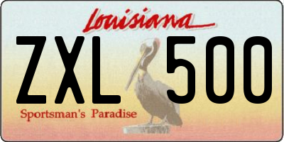 LA license plate ZXL500
