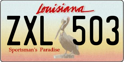 LA license plate ZXL503