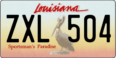 LA license plate ZXL504
