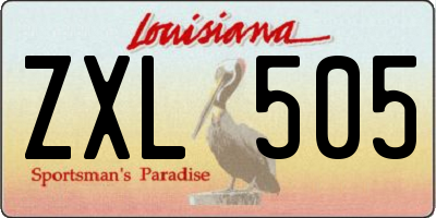 LA license plate ZXL505