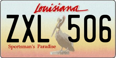 LA license plate ZXL506