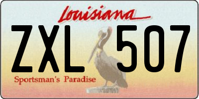 LA license plate ZXL507