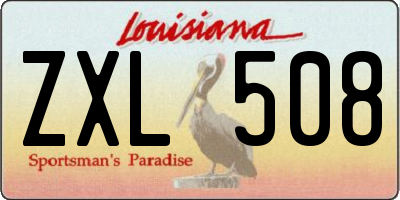 LA license plate ZXL508