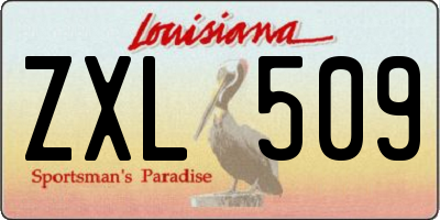 LA license plate ZXL509