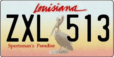 LA license plate ZXL513