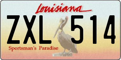 LA license plate ZXL514
