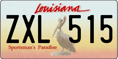LA license plate ZXL515