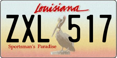 LA license plate ZXL517