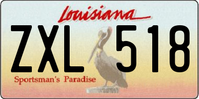 LA license plate ZXL518