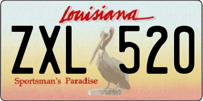 LA license plate ZXL520