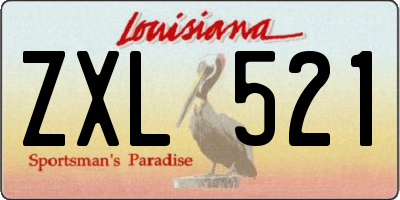 LA license plate ZXL521