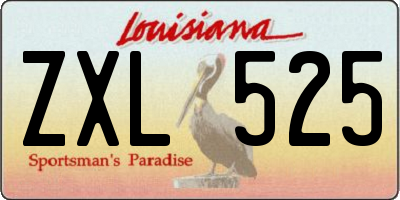 LA license plate ZXL525