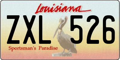 LA license plate ZXL526