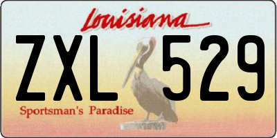 LA license plate ZXL529