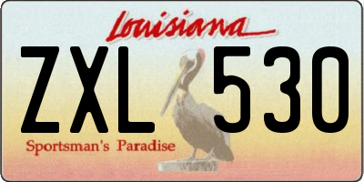 LA license plate ZXL530