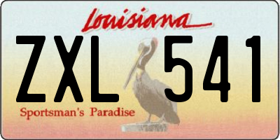 LA license plate ZXL541