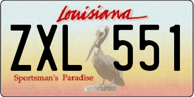 LA license plate ZXL551