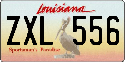 LA license plate ZXL556