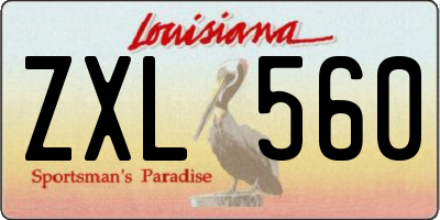 LA license plate ZXL560