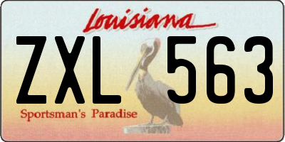 LA license plate ZXL563