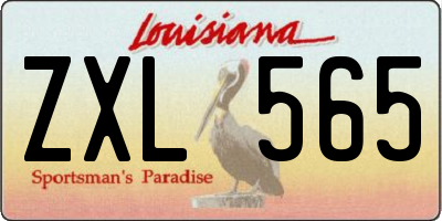 LA license plate ZXL565