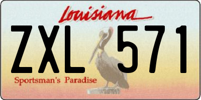 LA license plate ZXL571