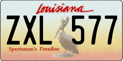 LA license plate ZXL577