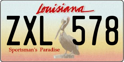 LA license plate ZXL578